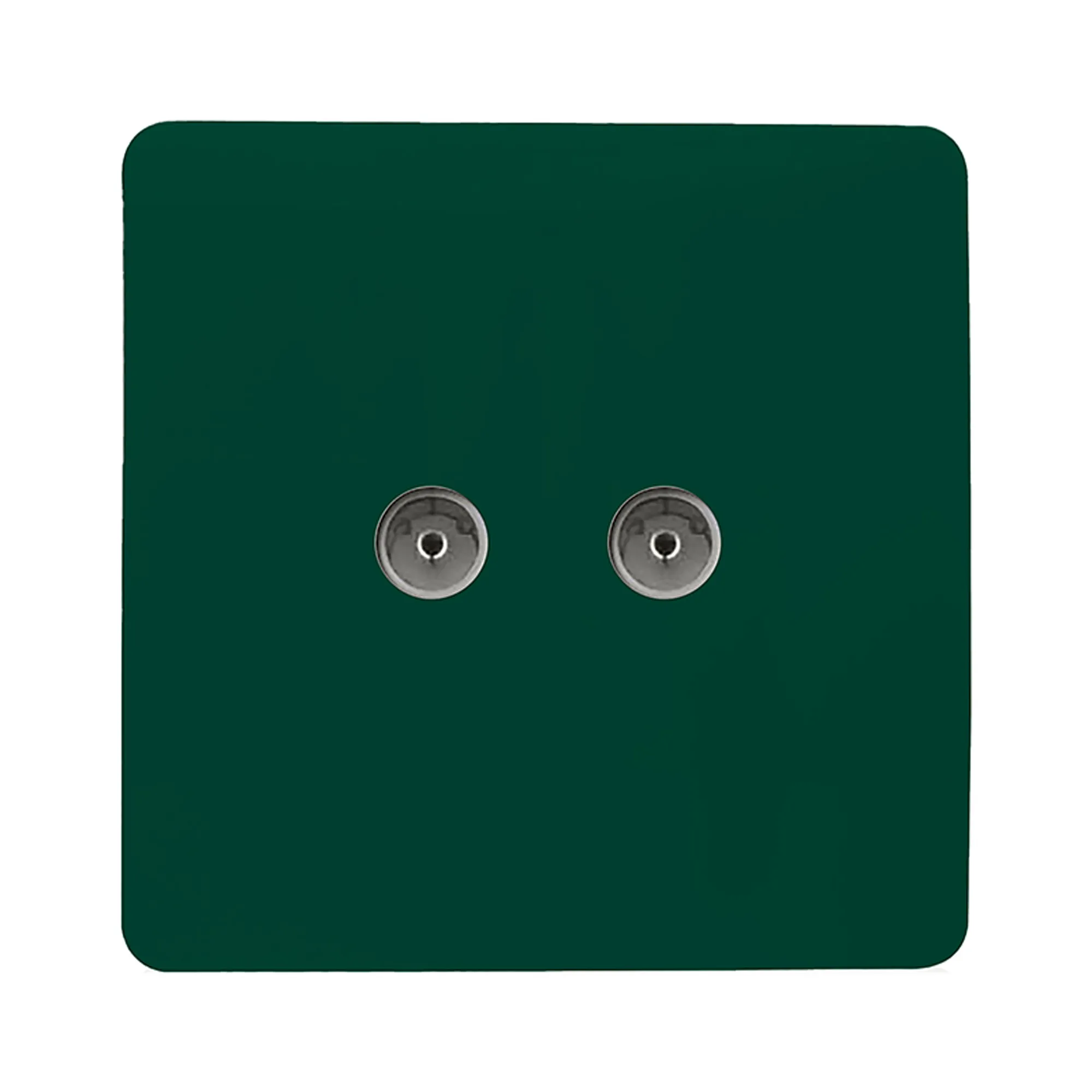 Twin TV Co-Axial Outlet Dark Green